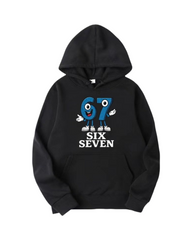 67 Number Graphic Print Hoodie