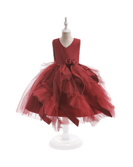 Red and Green Christmas Party Skater Dress for Girls
