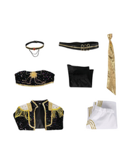 K-Pop Idol Stage Outfit – Black & Gold Performance  Costume