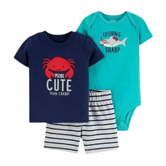Three-Piece Patterned Baby Boys' Outfit Set