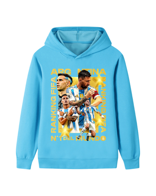 Argentina Messi FIFA Ranking Graphic Kids Cotton Pullover Hoodie