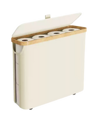 Slim Toilet Paper Storage Holder Organizer with Bamboo Lid
