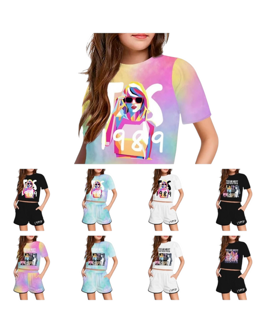 T-Shirt and Shorts Taylor Swift Printed Outfit Set | 3-16Y
