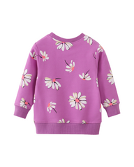 Cotton Floral Long-Sleeve Crewneck Sweatshirt for Girls