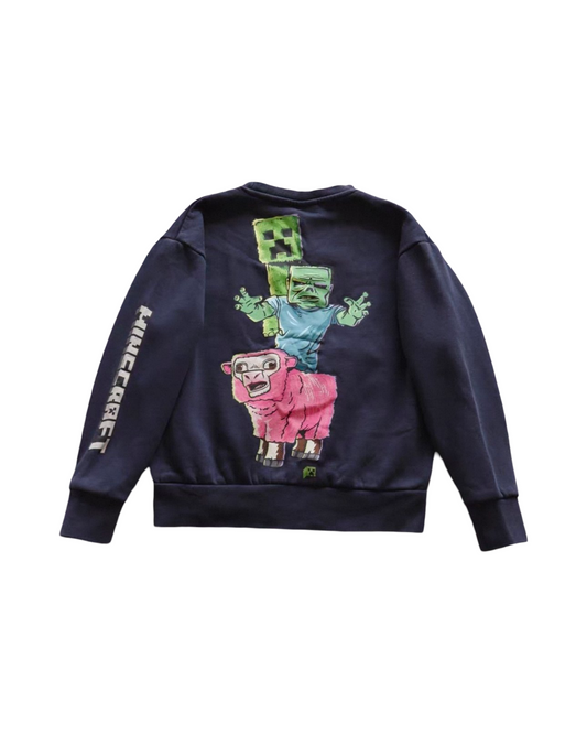 Pixel Block Printed Sweatshirt | Soft Cotton Blend Graphic Pullover Jumper