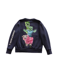 Pixel Block Printed Sweatshirt | Soft Cotton Blend Graphic Pullover Jumper