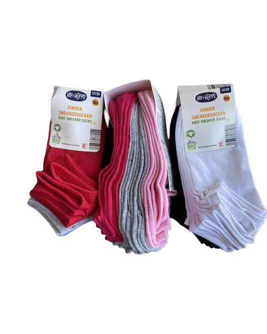 Girls' Low Cut Athletic Cotton Socks 10PK