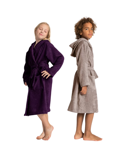 Soft Fleece Bathrobe with Hood – Cozy Warm Plush Robe for Kids
