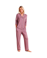 Long Sleeve 2-Piece Pajama Set for Women – Soft Button-Down Sleepwear