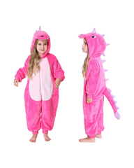 Fluffy Dinosaur Onesie with Hood and Tail
