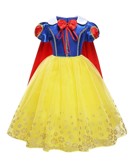Snow White Costume Party Dress with Cape