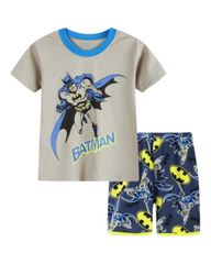 Superhero Patterned Boys' Short-Sleeved Pyjama Set