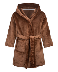 Boys' Fluffy Patterned Bath Robe