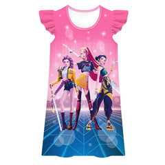Girls K-Pop Demon Hunters Graphic Print Dress
