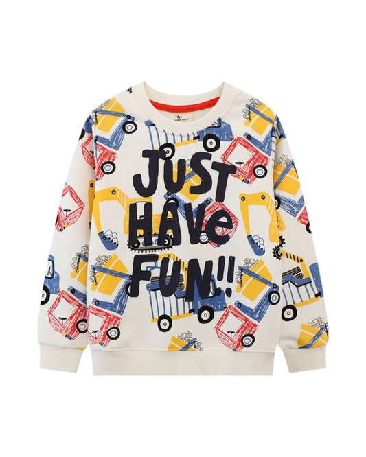 Soft Cotton Long Sleeve Kids Printed Crewneck Sweatshirt