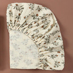 Cotton Warm-Toned Patterned Baby Bassinet Sheets