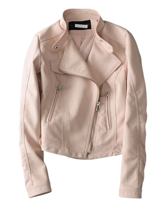 Asymmetrical Style Leather Biker Jacket