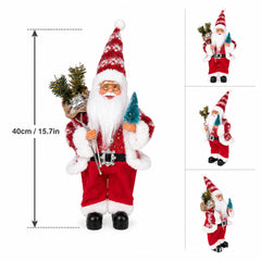 Festive Santa Claus Holiday Decorative Figurine for Christmas Tabletop Display