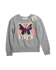 Cozy Gray Fleece Sweatshirt Girls Graphic  Pullover Top