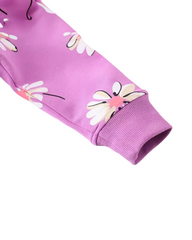 Cotton Floral Long-Sleeve Crewneck Sweatshirt for Girls
