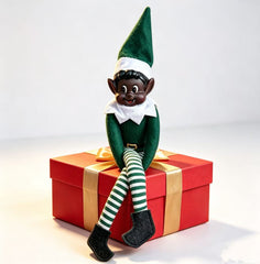 Festive Holiday Elf Shelf Sitter Doll Christmas Tree Figurine with Posable Limbs