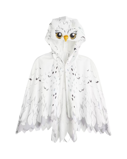 Snowy Owl Costume Cloak with Hood and Feather Details