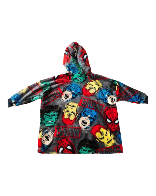 Oversized Comic Book Hooded Sweatshirt — Marvel Graphic Boys Fleece Pullover