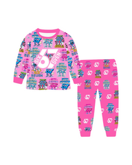 Six Seven Kids Funny Long Sleeve Pajama Set