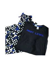 Long Sleeve Sweatshirt & Checkered Pants Outfit Set
