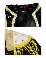 K-Pop Idol Stage Outfit – Black & Gold Performance  Costume