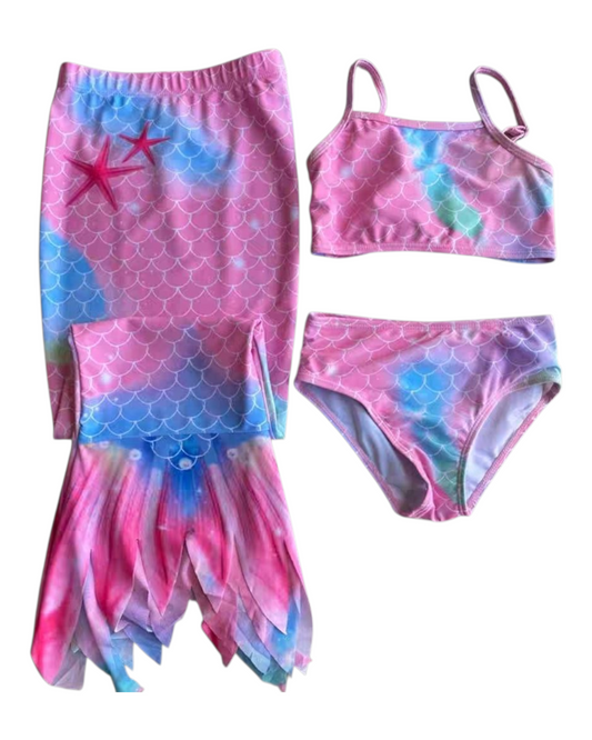 Aqua and Sequinned Mermaid Dress with Ruffles