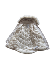 Beige Winter Puffer Parka - Fleece Lined Hooded Outerwear Coat