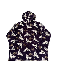 Oversized Fleece Hooded Wearable Blanket Robe with Pockets – Unisex Plaid & Print Loungewear