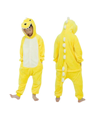 Fluffy Dinosaur Onesie with Hood and Tail