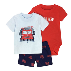 Baby Boys' Patterned Three-Piece Outfit Set