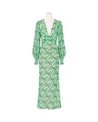 Elegant Bishop Sleeve Maxi Dress