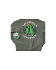 Boys' Green Hoodie with Minecraft Graphic