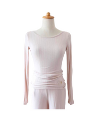 Silk Blend 2-Piece Lounge Set – Fitted Long Sleeve Turtleneck Top & Wide-Leg Pants Outfit