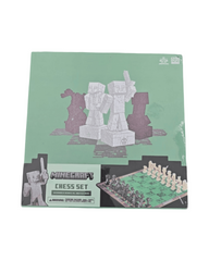Green Pixel Block Video Game Styled Interactive Tabletop Strategy Chess Set