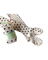 Organic Cotton Knit Tights with Flower Pattern – 2-Pack Set