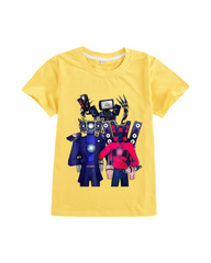 Action Figure Print T-Shirt - 100% Cotton Breathable Short Sleeve Top