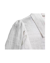Cotton Eyelet Lace Shirt Dress - Short Sleeve Collared Midi Dress