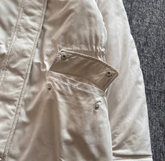 Beige Winter Puffer Parka - Fleece Lined Hooded Outerwear Coat