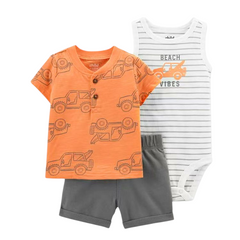 Three-Piece Patterned Baby Boys' Outfit Set