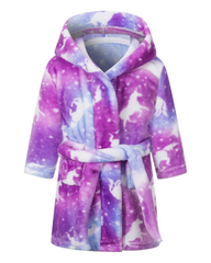 Fluffy Patterned Girls' Bath Robe
