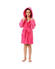 Soft Hooded Bathrobe Fleece Sleepwear Nightgown