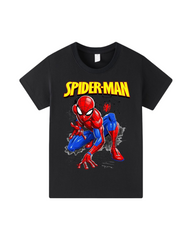Spiderman Graphic T-Shirt Kids Short Sleeve Round Neck Cartoon Tee