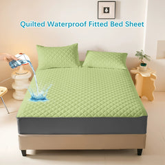 Deep Pocket Waterproof Fitted Bed Sheet – Premium Soft Quilted Mattress