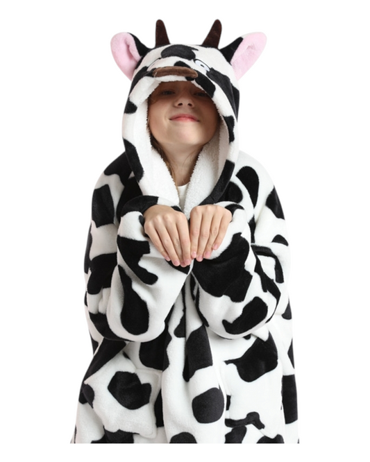 Patterned Oversized Fluffy Oodies