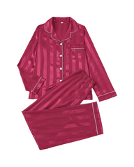 Stripe Satin Pajama Set – Soft, Silky & Elegant Sleepwear